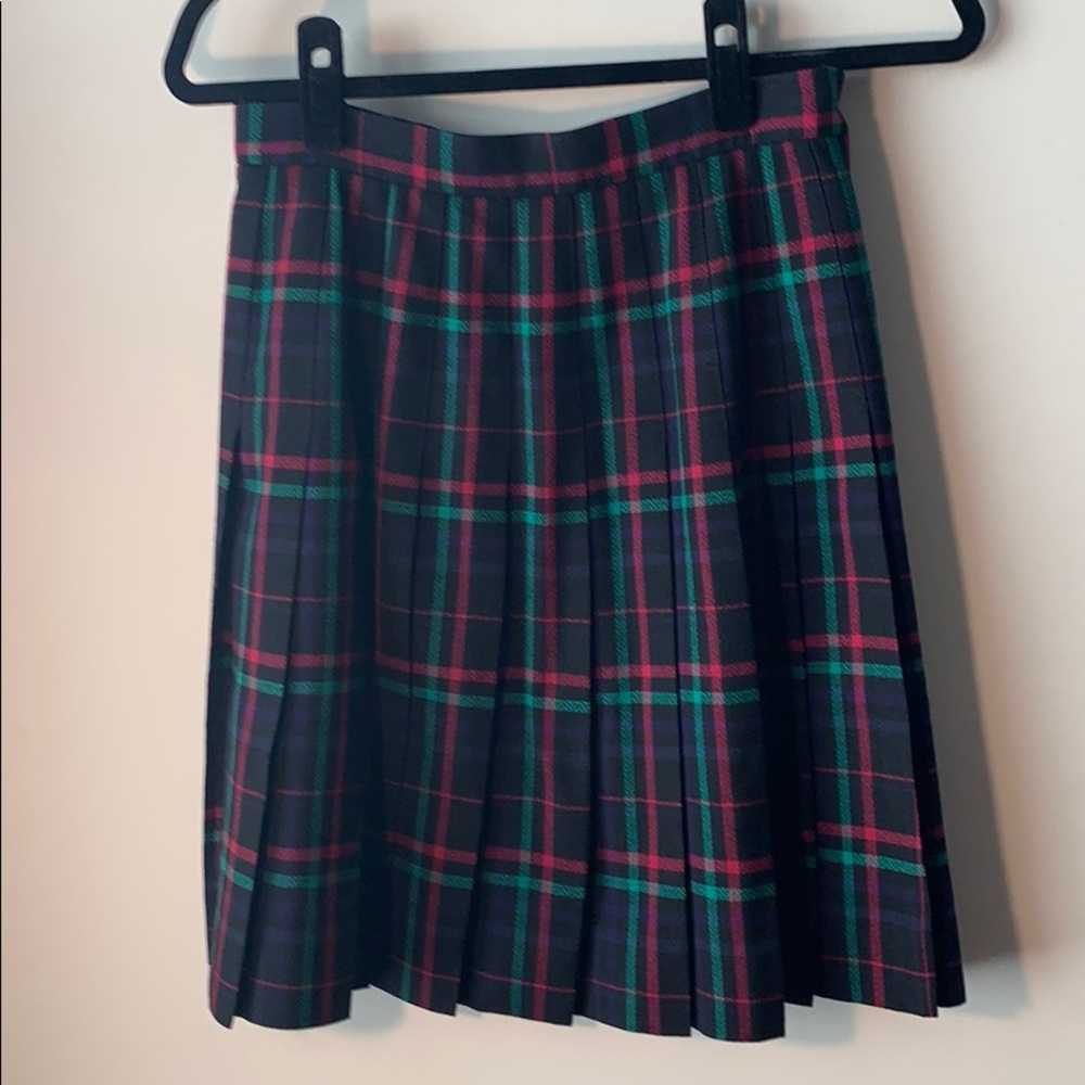🍊Talbots pleated plaid wool skirt S